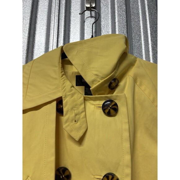 Style & Co Women's Yellow Cotton Blend 3/4 Sleeve Pea Coat Button Front L Jacket - Picture 7 of 9